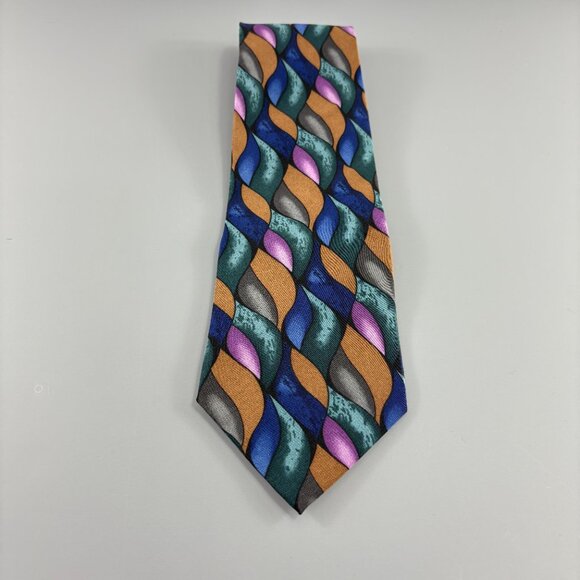 J. Garcia Blue / Brown / Purple Men's Tie 4" x 60" - Picture 1 of 3